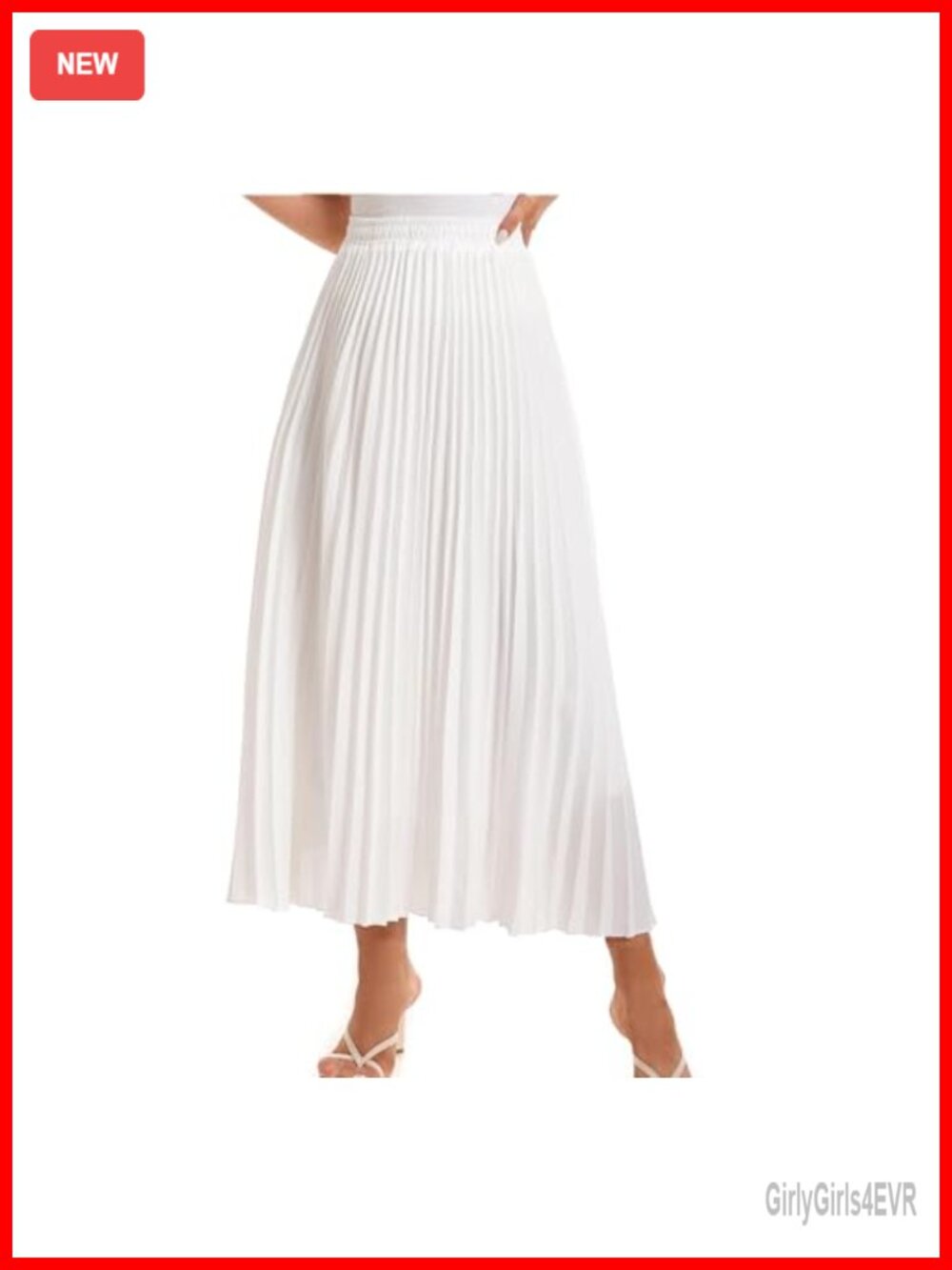 Women's Elastic High Waist Pleated Tiered Boho Swing A-Line Maxi Skirt